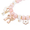 Synthetic Crackle Quartz & Natural Yellow Jade Beaded Stretch Bracelet BJEW-JB08527-01-4