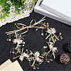 1Pc Alloy with Resin and Polyester Headpiece Cap AJEW-CY0001-92-4