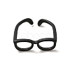 Brass Glasses Frame Open Cuff Ring for Women X-RJEW-F140-140EB-1
