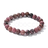 Natural Rhodonite Beads Stretch Bracelets X-BJEW-F380-01-B16-6