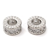 Rack Plating Brass Micro Pave Cubic Zirconia Beads KK-A186-03B-P-1