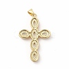 Rack Plating Brass Cubic Zirconia Pendants X-KK-G456-25G-01-2