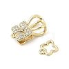 Brass Micro Pave Clear Cubic Zirconia Interlocking Clasps KK-U059-16G-2