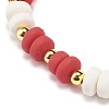 4Pcs 4 Style Polymer Clay Heishi Surfer Stretch Bracelets Set BJEW-JB08639-5