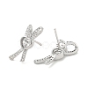 Rack Plating Brass Micro Pave Clear Cubic Zirconia Stud Earrings for Women EJEW-M260-18P-2
