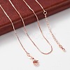 Brass Box Chain Necklaces for Women NJEW-D302-42RG-1