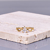Teardrop 304 Stainless Steel with Clear Cubic Zirconia Finger Rings for Women FS-WG6614B-02-1