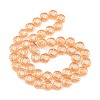 Full Plated Electroplate Glass Transparent Beads Strands X-EGLA-G037-10A-FP01-2