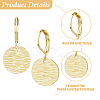 4 Pairs Brass Textured Flat Round Leverback Earrings EJEW-HS0001-22G-4