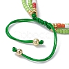 Adjustable Glass Seed Beaded Triple Layer Multi-strand Bracelet BJEW-MZ00048-05-3