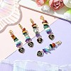 12Pcs 12 Styles Alloy Enamel Heart Constellation Pendant Decoration HJEW-JM02631-2