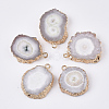 Natural Druzy Agate Pendants G-N325-04F-1