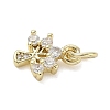 Brass Micro Pave Cubic Zirconia Tree Charms KK-K368-51G-2