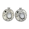 Natural Quartz Crystal Rock Crystal Oval Pendants G-Q165-03AS-04-1