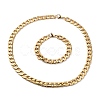 304 Stainless Steel Curb Chains Bracelets & Necklaces Jewelry Sets SJEW-I206-01G-1