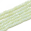 Electroplate Opaque Solid Color Glass Beads Strands X-EGLA-Q112-B11-1