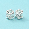 Brass Micro Pave Cubic Zirconia European Beads KK-H452-10S-1