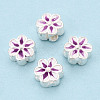 925 Sterling Silver Enamel Beads STER-T008-35C-1