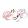 Two Tone Transparent Spray Painted Glass Pendants X-GLAA-N035-014-G02-3