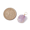 Raw Rough Natural Amethyst Copper Wire Wrapped Pendants PALLOY-JF02787-02-2