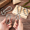 6Pcs 2 Style 304 Stainless Steel Rock Climbing Carabiners STAS-TA0001-33P-6