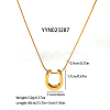 Stylish 304 Stainless Steel U-shaped Horseshoe Pendant Round Snake Chain Necklaces for Women LH2412-5