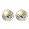 Brass Two Tone Stud Earrings EJEW-S262-10GP-B-2
