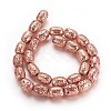 Electroplated Natural Lava Rock Beads Strands G-P400-12-2