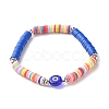 Handmade Polymer Clay Heishi Beads Stretch Bracelet BJEW-JB07372-4