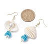 5Pair Shell Glass Dangle Earrings EJEW-MZ00424-5