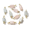 Natural Rose Quartz/Aquamarine Connector Charms FIND-C046-10B-G-1