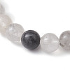 8mm Round Natural Cloudy Quartz Beaded Stretch Bracelets BJEW-JB10572-4