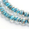 Handmade Gold Sand Lampwork Rondelle Beads Strands LAMP-I010-C-04-1