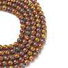 Electroplated Natural Lava Rock Beads Strands X-G-S352-30D-07-1