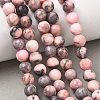 Natural Pink Zebra Jasper Beads Strands X-G-P231-01-8mm-7