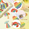 14Pcs 7 Shapes Rainbow Style Printed Acrylic Glitter Powder Pendants OACR-CJ0001-93-3