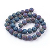 PVD Vacuum Plating Electroplated Natural Lava Rock Bead Strands G-E432-10mm-08-2