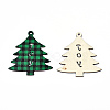 Christmas Theme Single-Sided Printed Wood Big Pendants WOOD-N005-59A-2