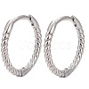 Anti-Tarnish Unisex Rhodium Plated 925 Sterling Silver Hoop Earrings EJEW-AA00271-06P-1
