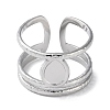 Non-Tarnish 304 Stainless Steel Open Cuff Ring Components X-STAS-Q308-06P-2