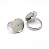 Tarnish Resistant Adjustable 304 Stainless Steel Finger Rings Components STAS-L193-P-14mm-4
