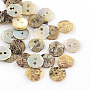 2-Hole Flat Round Sea Shell Buttons SSHEL-Q295-03-1