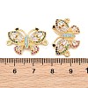 Brass Micro Pave Colorful Cubic Zirconia Connector Charms CU-CBA908F-04G-05-3