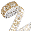 10 Yards Organza Embroidery Flower Ribbons with Paillettes SRIB-WH0011-202B-1
