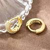 Brass Micro Pave Cubic Zirconia Hoop Earrings KK-CBAD104-04G-C-2