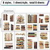 8Pcs 8 Styles Rectangle Plastic Window Stickers DIY-WH20015-018-2