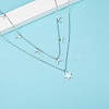 Elegant Double-layer 304 Stainless Steel Moon Star Pendant Necklaces for Women LZ1319-2-1
