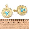 Rack Plating Brass Micro Pave Cubic Zirconia Pendants KK-P268-07G-4