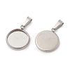304 Stainless Steel Pendant Cabochon Settings STAS-I328-01D-P-2