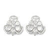 Brass Micro Pave Cubic Zirconia Stud Earring Findings KK-Z094-09P-2